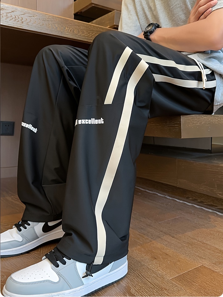 mens ice quality casual pants with waist trendy striped trousers details 1